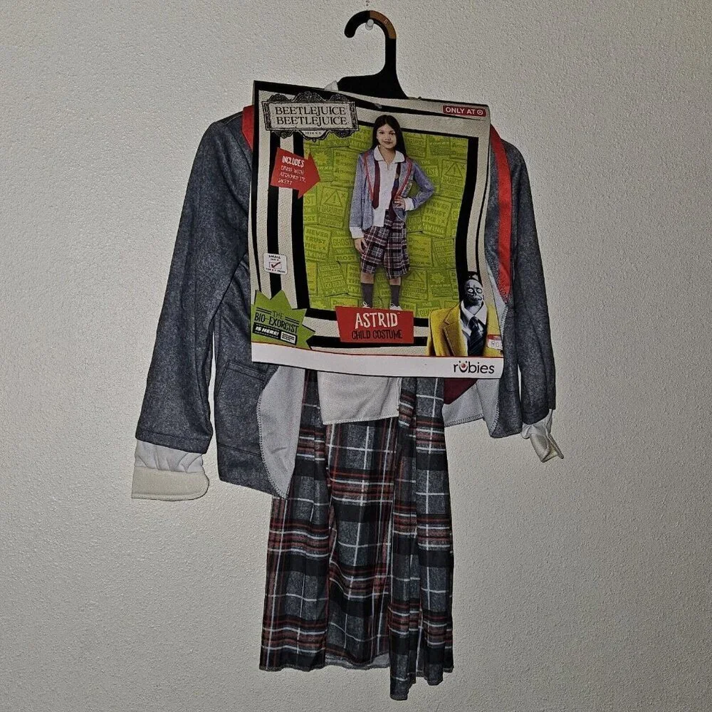 NEW Beetlejuice Astrid Halloween Costume Cosplay Girls Small 6 Dress Schoolgirl